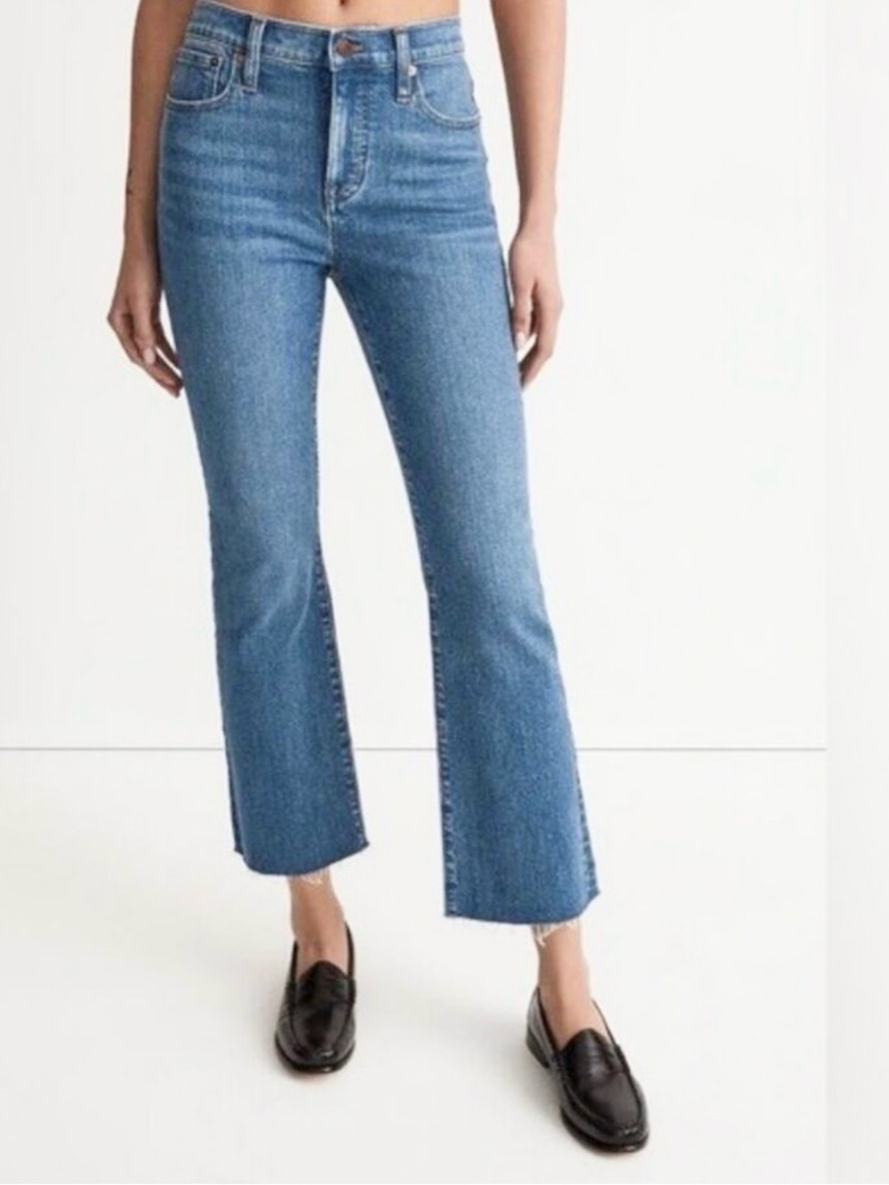 LOFT The High Rise Crop Straight Jeans